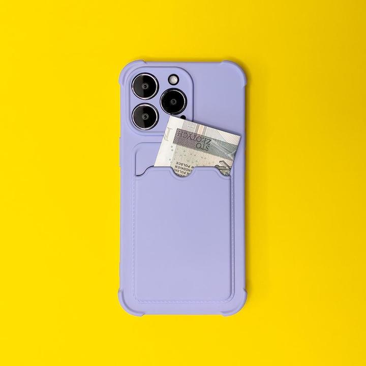 Actual product image Hurtel Card Armor Case Pouch Cover For Samsung Galaxy A22 4G Card Wallet Silicone Armor Cover Air Bag Raspb (Samsung Galaxy A22)