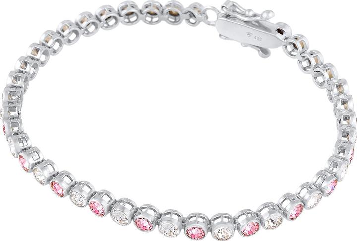 Immagine prodotto Elli Bracciale PREMIUM Bracciale Tennis Cristalli Rosa Argento 925 (18 cm, Argento 925, Cristallo di vetro)