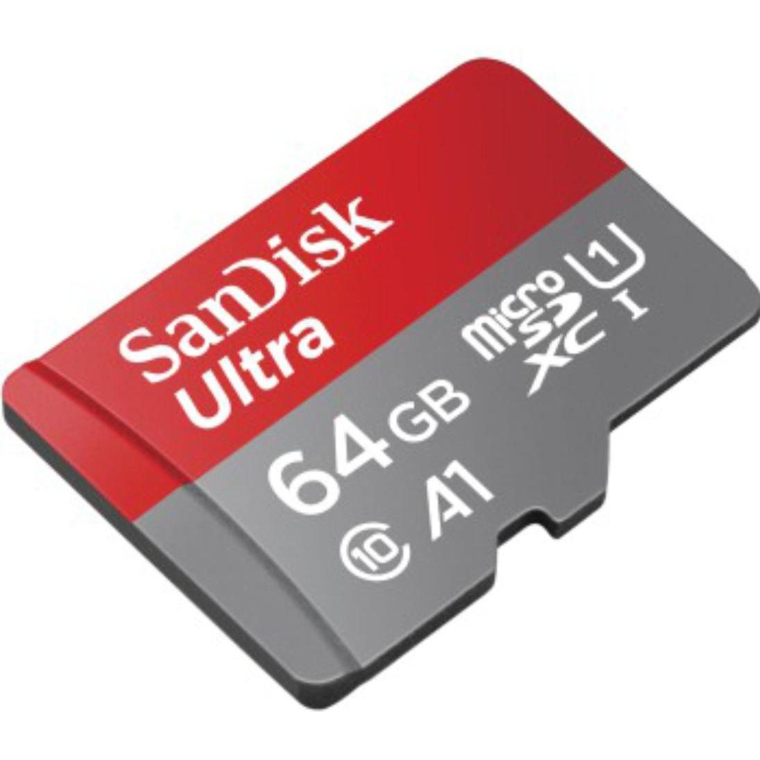 Thumbnail - SanDisk Ultra (64 GB, microSDXC, U1, UHS-I), Speicherkarte, Grau, Rot