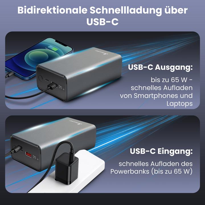 Actual product image Extralink EPB-127 30000mAh Srebrny | Powerbank | Power bank, 65W PD, USB-C (30000 mAh, 65 W, 111 Wh)