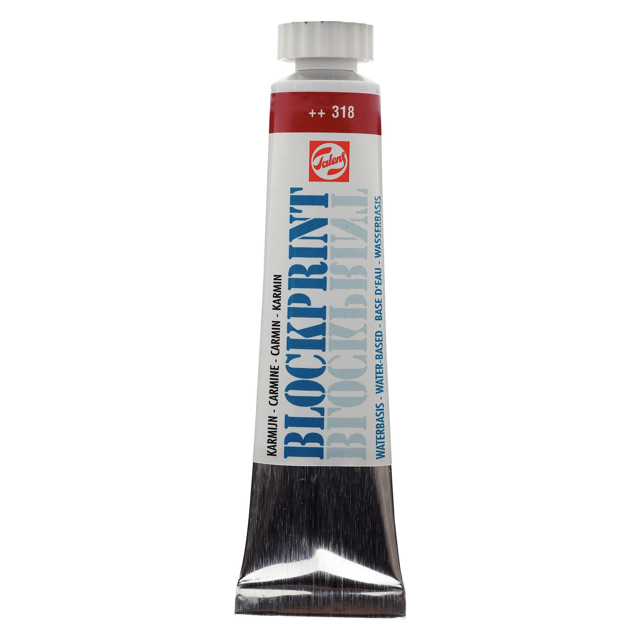 Talens, Kleuren + Verf Voor Doe-het-zelvers, Blokdruk Tube 20ml Karmijn 318 (20 ml)