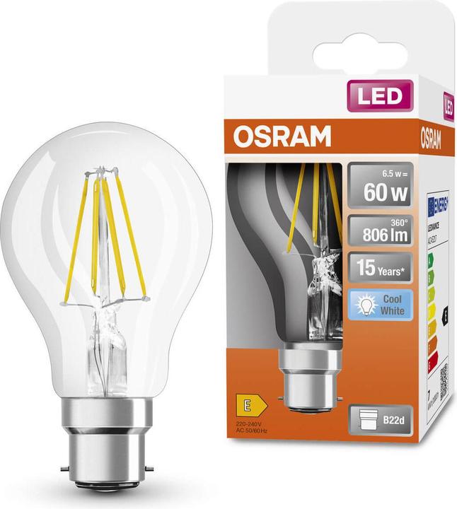 Image du produit Osram LED Retrofit CLASSIC A 60 6.5 W/4000 K B22d (B22d, 6.50 W, 806 lm, 1 x, E)