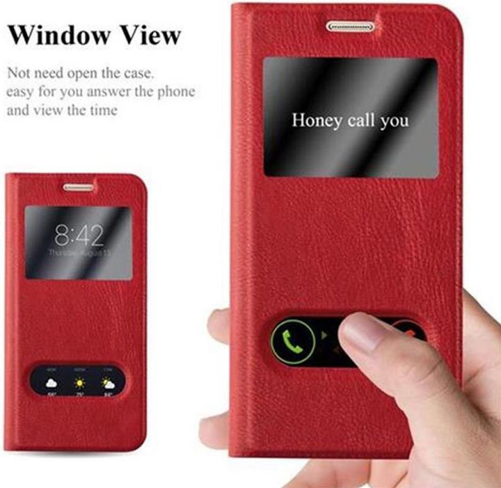 Actual product image Cadorabo Book with View double window cover (Samsung Galaxy S7)