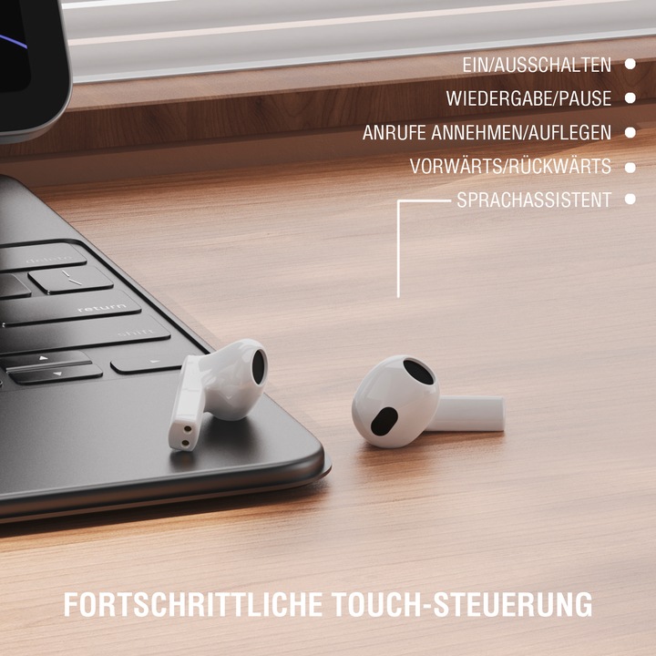 Produktbild 4smarts Bluetooth Kopfhörer SkyBuds (ANC, 25 h, Kabellos)