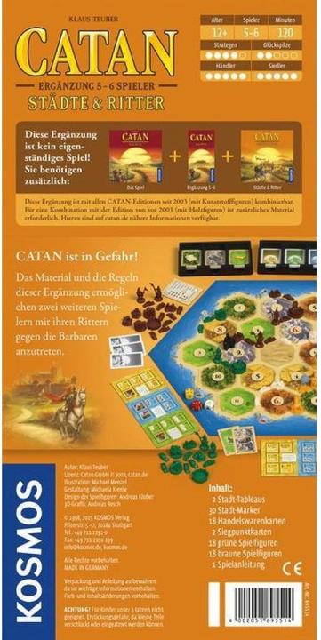 Immagine prodotto Kosmos CATAN - Supplemento 5-6 giocatori - Città e cavalieri (Tedesco)
