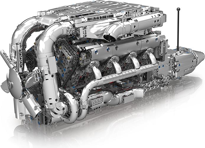 Actual product image Mould King Twin-Turbo Engine