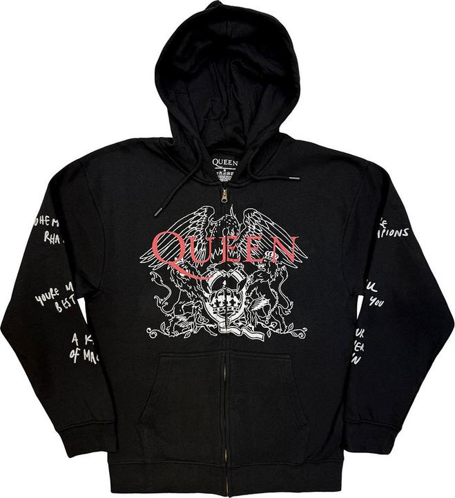Produktbild Queen Logo & Crest Outline (Zipper-Hoodie) (M)