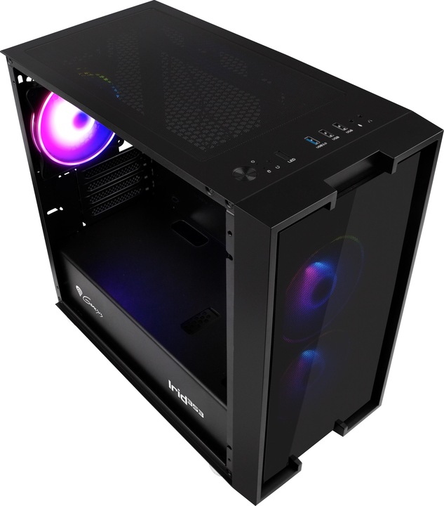 Actual product image Natec GENESIS Irid 353 ARGB - Micro Tower - PC - Acrylonitrile Butadiene Styrene (ABS) - S (ATX, Mini-ATX)
