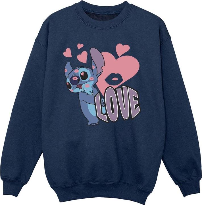 Produktbild Lilo & Stitch Love Hearts Sweatshirt Mädchen (128)