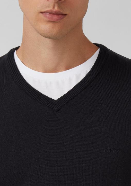 Actual product image s.Oliver Strickpullover Strickpullover mit Logo-Stickerei (XXL)