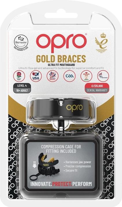 Image du produit Opro Self-Fit - Gold Braces - Black/Gold (Taille unique)