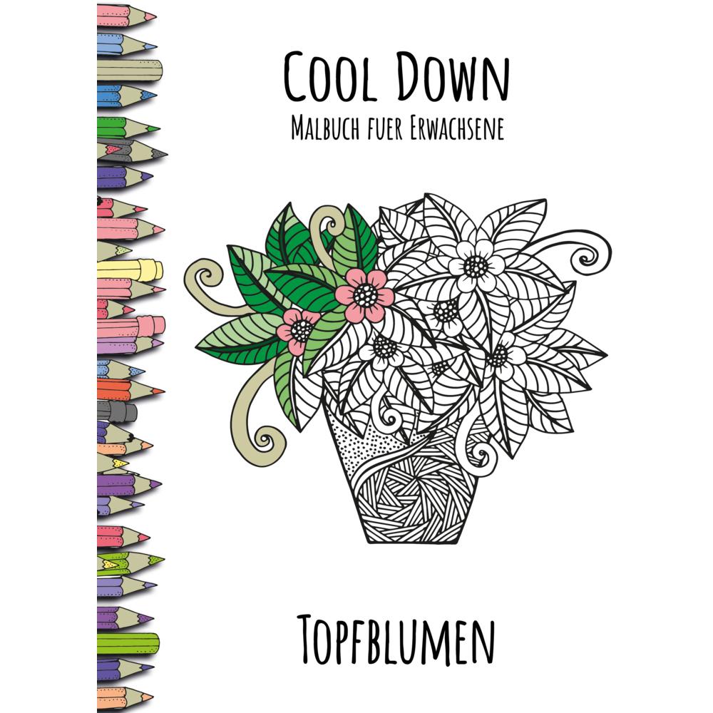 Herpers Cool Down Malbuch für Erwachsene: Topfblumen