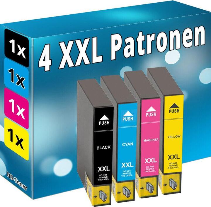 Image du produit Druckfuxx 4 XXL TINTE PATRONEN für Epson WF2010W WF2630WF WF2650DWF WF2660DWF SE (M, C, Y, CF)