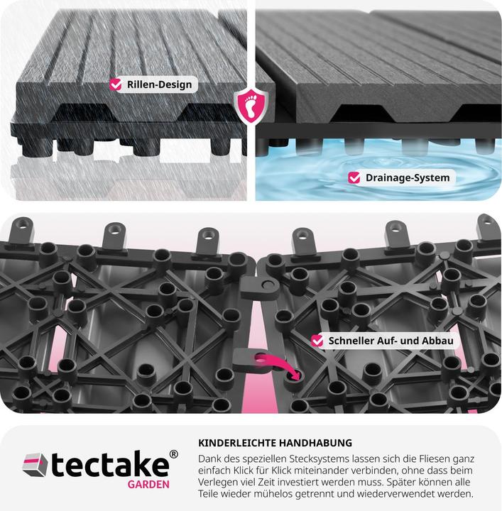 Immagine prodotto tectake Tegulas (11 x, 31 x 31 x 2 cm)