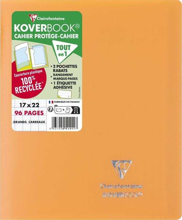 Actual product image Clairefontaine KOVER BOOK booklet 17x22 seyes (A5+, Special ruling, Hardcover)