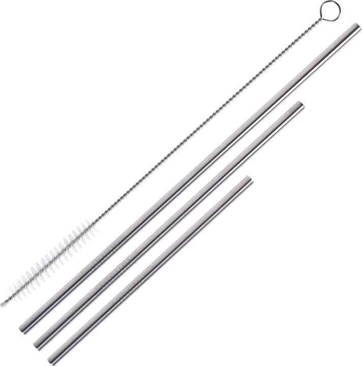 Produktbild Excellent Houseware Trinkhalme aus Edelstahl, 14-teilig, 3 GrÃ¶ssen, inkl. 2 ReinigungsbÃ¼rsten