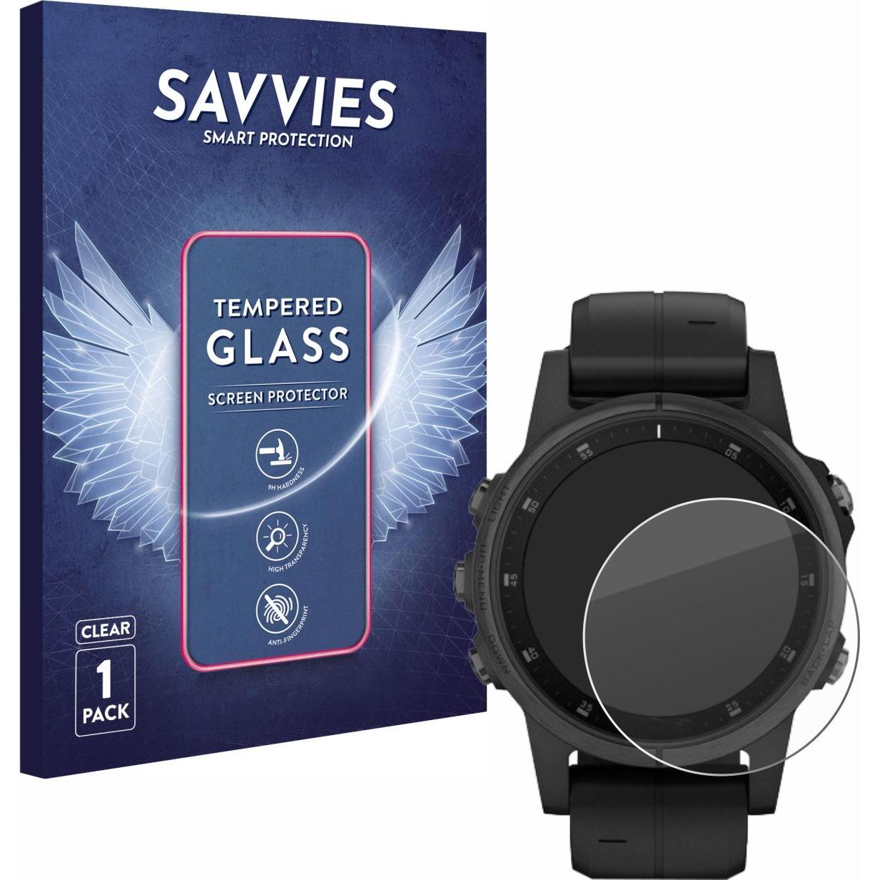 Thumbnail - Savvies Panzerglas Hartglas Displayschutz, Smartwatch Schutzfolie, Transparent