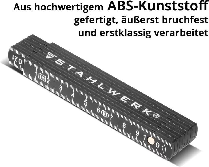 Actual product image Stahlwerk Folding rule 1 meter precise plastic folding rule metric digits