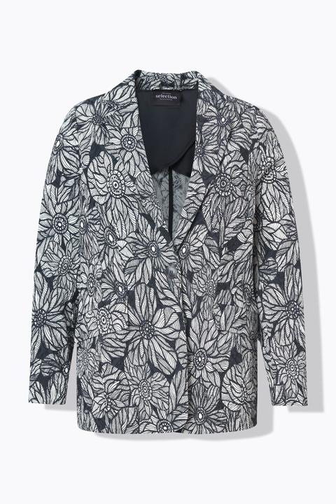 Actual product image Ulla Popken Textured Floral Blazer (54)