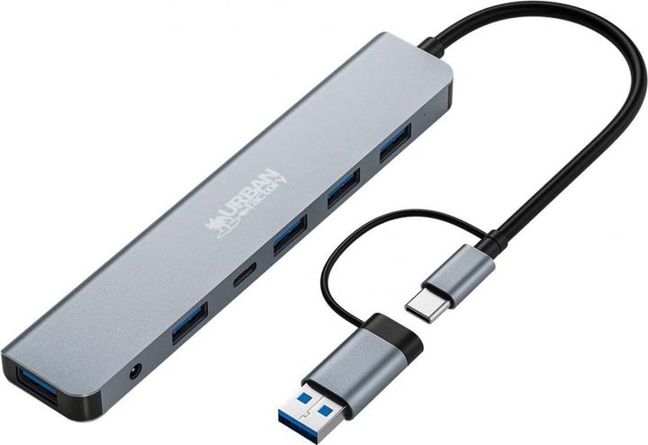 Actual product image Urban Factory Minee 7in1 USB-A/C hub (USB-A, 7 ports)