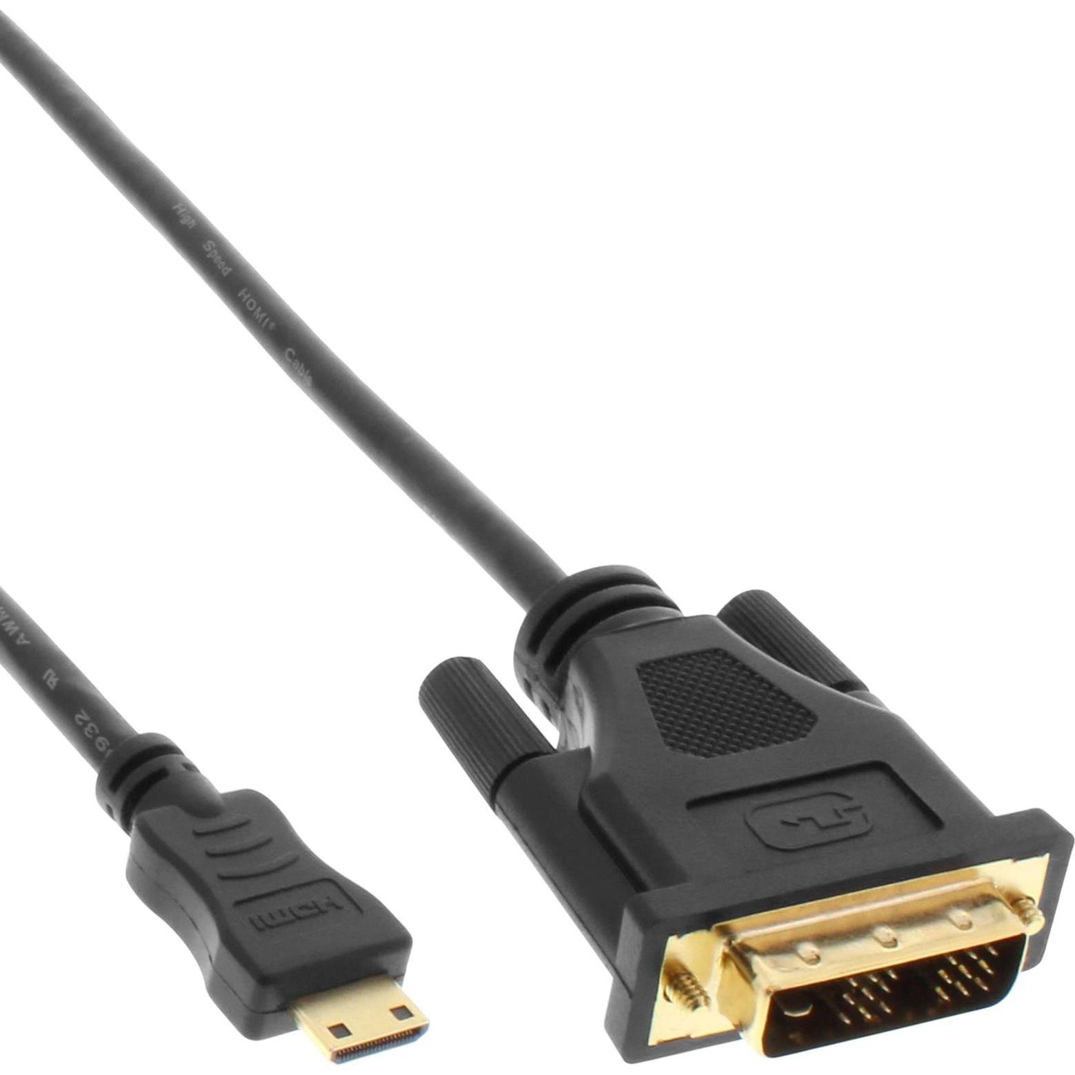 InLine DVI — mini HDMI (Typ C) (2 m, DVI, HDMI), Video Kabel
