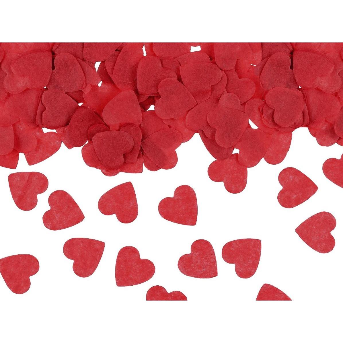Partydeco Confettis coeurs rouge en papier