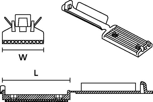 Produktbild HellermannTyton FKH80APT-A-BK Befestigungssockel selbstklebend, schraubbar 151-0 (Befestigungsschlaufen, 86 mm, 25 Stk.)