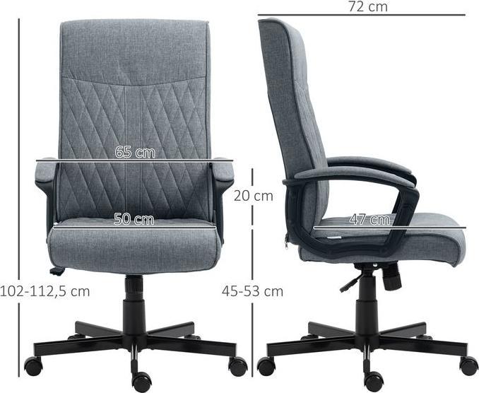 Produktbild Swisshandel24 Bürostuhl mit Wippfunktion, ergonomisch, Dunkelgrau (43 - 53 cm)