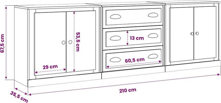 Image du produit vidaXL Sideboard (210 x 35.50 x 67.50 cm)