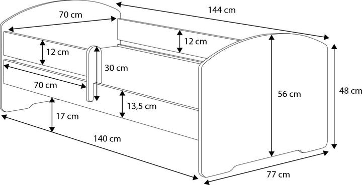 Immagine prodotto ADRK Furniture Letto con materasso PEPE UNICORN 140x70 (140 x 70 cm)