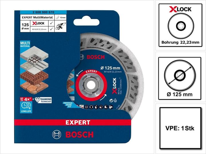 Immagine prodotto Bosch Professional Zubehör Disco da taglio con rivestimento diamantato X-LOCK