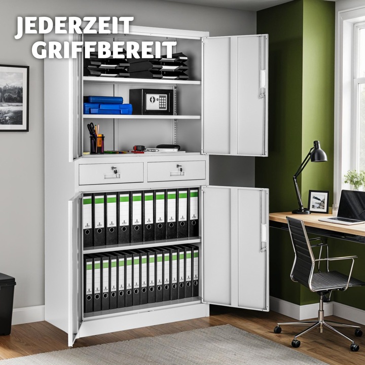 Produktbild tectake Aktenschrank (90 x 40 x 180 cm)