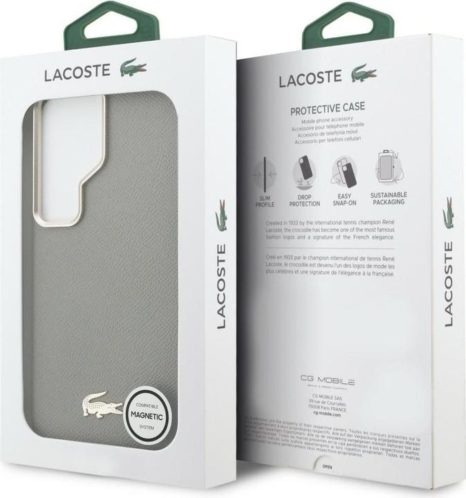Actual product image Lacoste Case Champs Elysees Gold Logo MagSafe for Samsung Galaxy S26 Ultra taupe (Samsung Galaxy S26 Ultra)