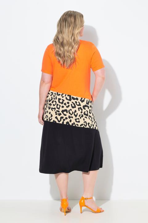 Produktbild Miamoda Kleid, A-Linie, Colorblocking mit Animalprint (56)