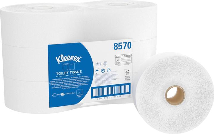 Actual product image Kleenex ® Toilet paper Jumbo 2-ply Tissue 100 % recycled white 500 Bl./Rl. 6 rl./pack. (6 x)