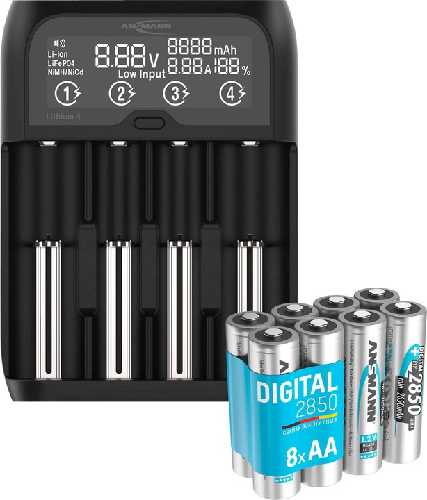 Actual product image Ansmann Charger incl. 8 Digital NiMH Battery Mignon 2650mAh (AA, 2650 mAh, Battery + charger)