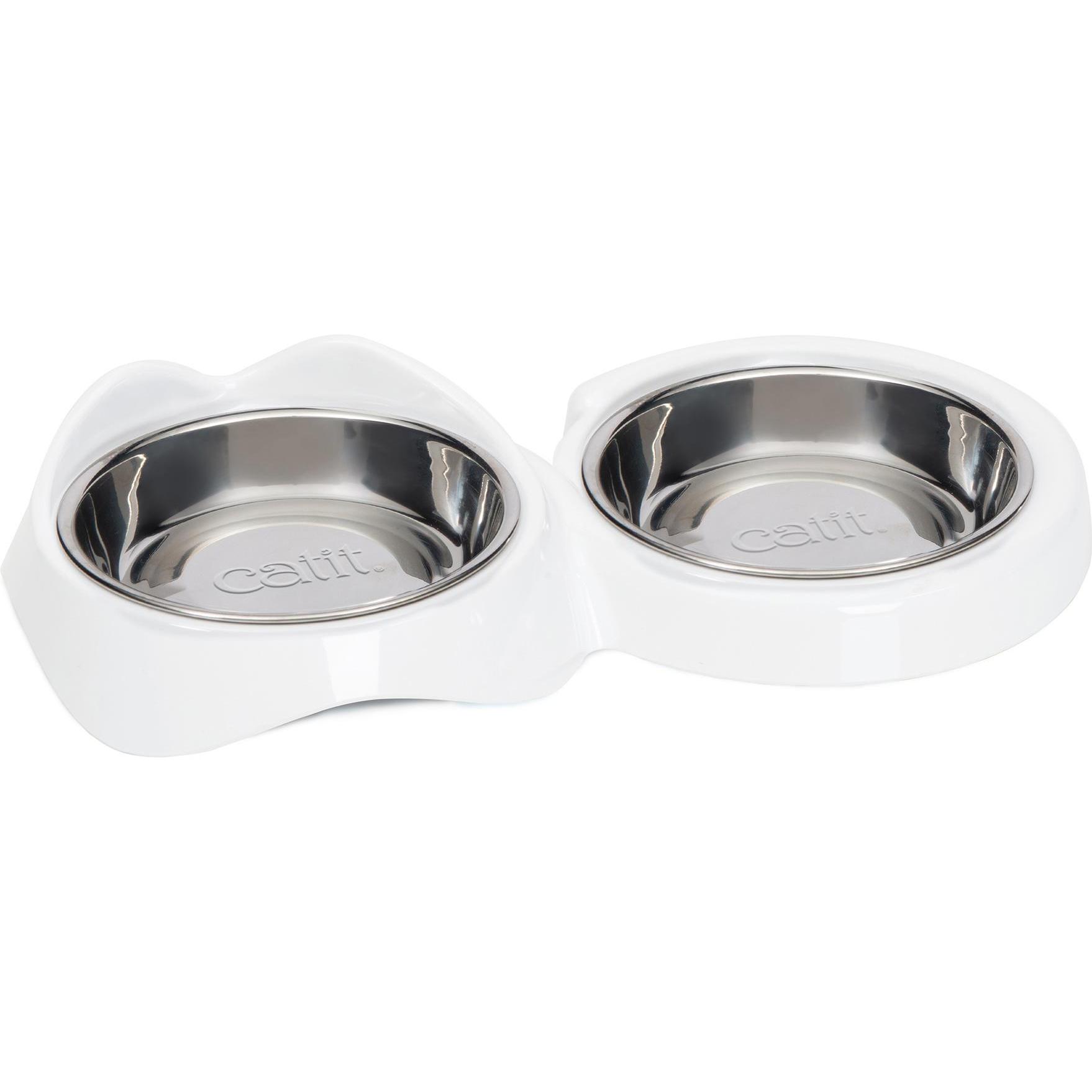 Comparer les prix de Gamelle pour chat - CATIT - PIXI - 2 x 200ml - Double - Bols en acier inoxydable amovibles - Blanc