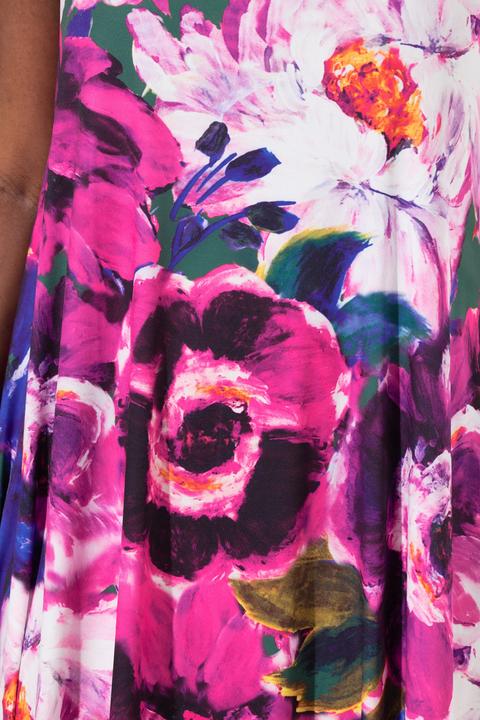 Produktbild Ulla Popken Midikleid, Blüten, Zipfelsaum, Rundhals, ärmellos (46, 48)