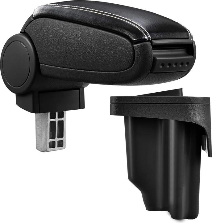 Immagine prodotto Pro-Tec Bracciolo centrale BMW E46 con vano portaoggetti in finta pelle nera con cuciture bianche