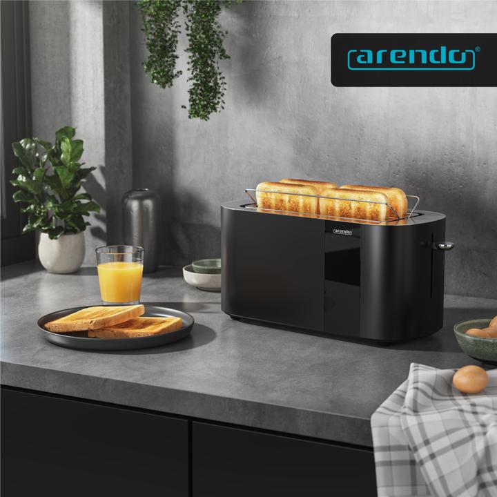 Actual product image Arendo Toaster Edelstahl 4 Scheiben Langschlitz, Restzeit & Bräunungsgradanzeige, Touch Display, 1500 W