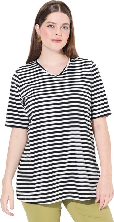 Actual product image Ulla Popken 2 Pack Eco Cotton Striped Tees (58)