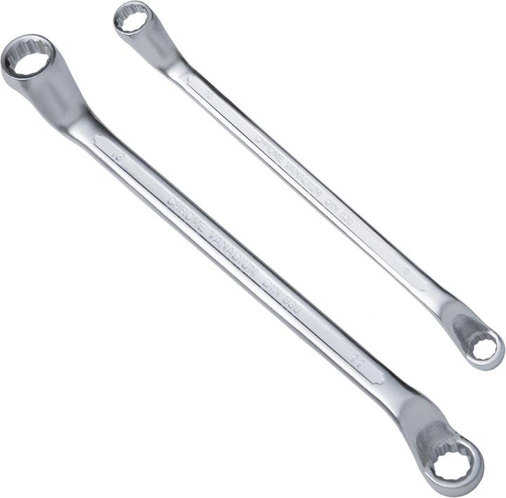 Actual product image tectake Ring spanner set 6 pcs. (5/16", 3/8", 7/16", 9/32", 1/4", 11/16")
