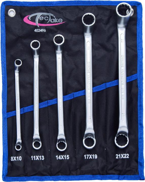 Produktbild tectake Ringschlüssel Set 5-tlg. (11 mm, 14 mm, 17 mm, 21 mm, 8 mm)
