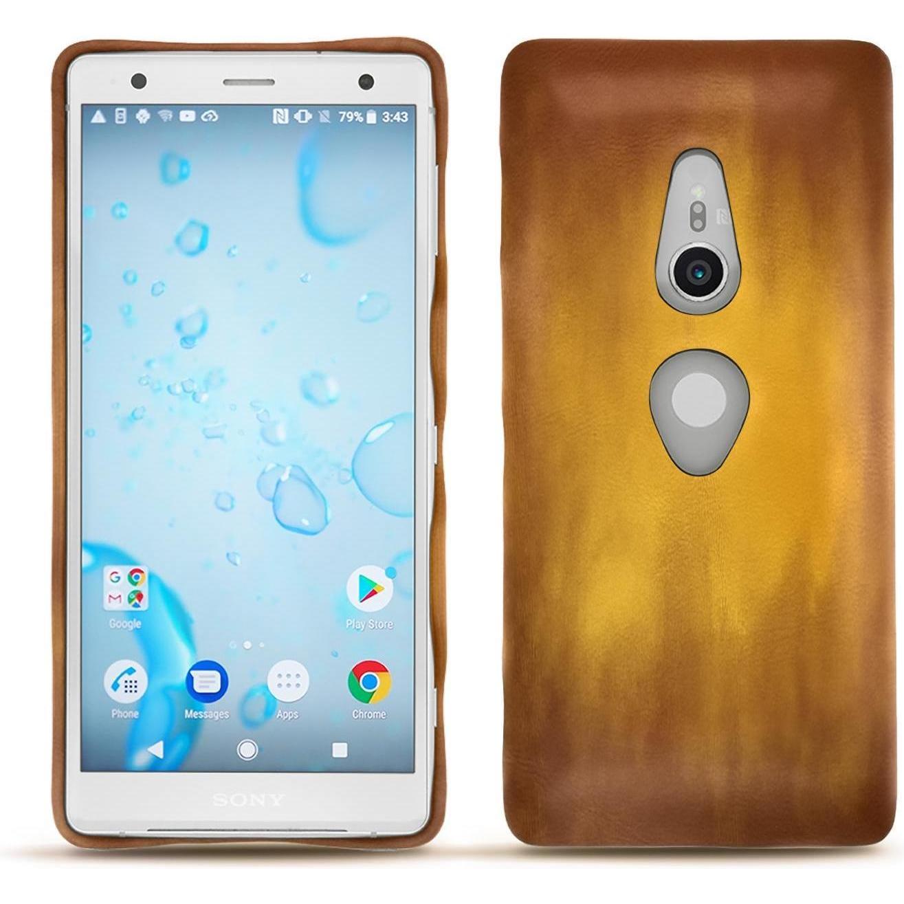 Thumbnail - Noreve Lederschutzhülle (Sony Xperia XZ2), Smartphone Hülle, Gold