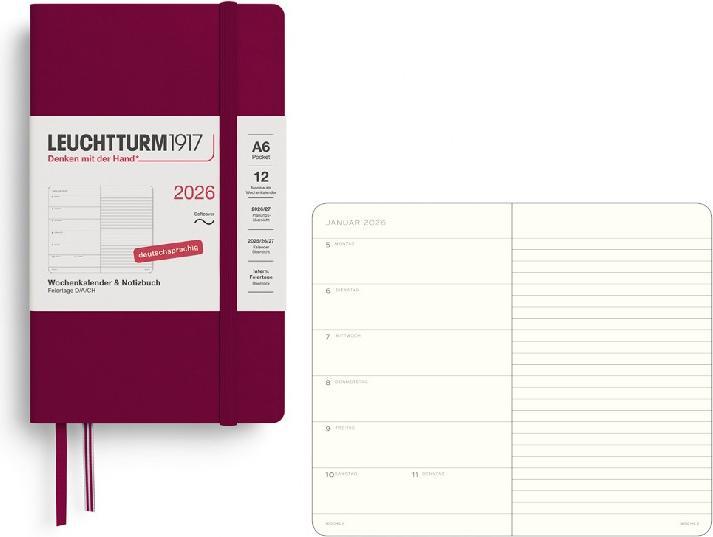 Immagine prodotto Leuchtturm1917 Leuchtturm 1w/S Pocket Sc P.Red (A6, 1 giorno / 1 pagina)