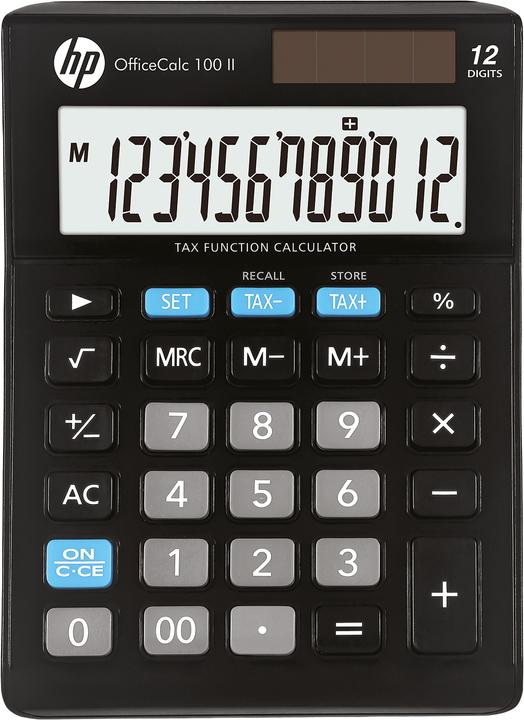 HP OfficeCalc 100 II desktop calculator black (Solar cells, Batteries)