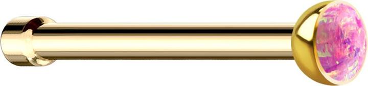 Produktbild Star Piercing Nasenstecker gerade vergoldet mit Opal pink (ohne Messing, Chirurgenstahl 316L)