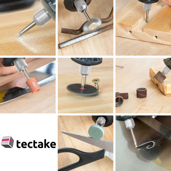 Produktbild tectake Mini Schleifer Set (Geradschleifer)