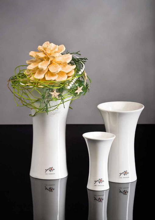 Produktbild Sandra Rich Vase Tulip Porzellan 22cm Ø13,5cm weiss (1 x, Ø 13.5 x 22 cm)