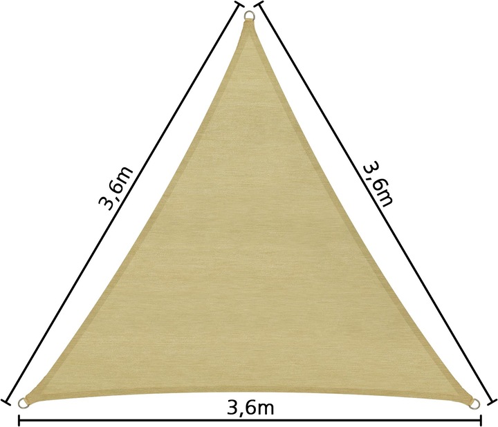 Actual product image tectake Triangular sun sail (360 x 360 x 360 cm)
